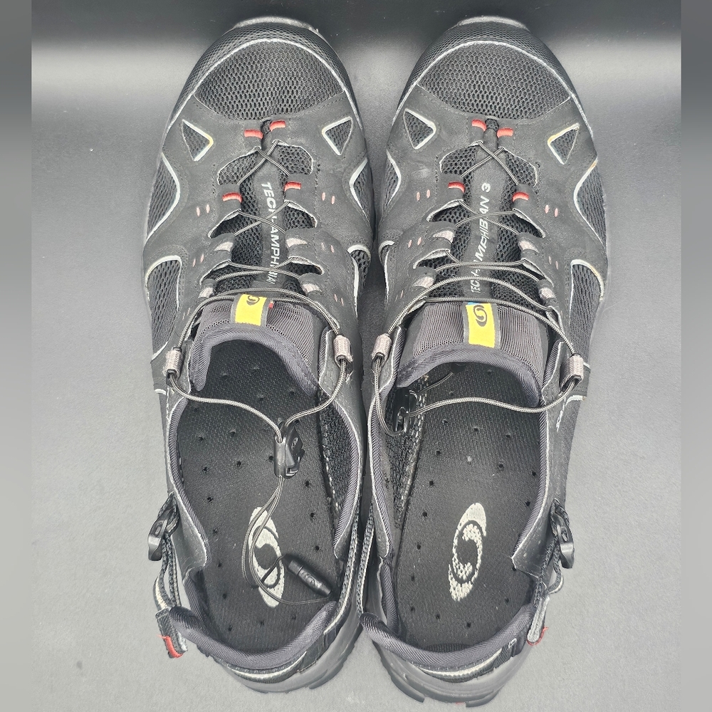 Size 12 - Salomon Techamphibian 3 Black Trail Hiking Shoe - Picture 4 of 8